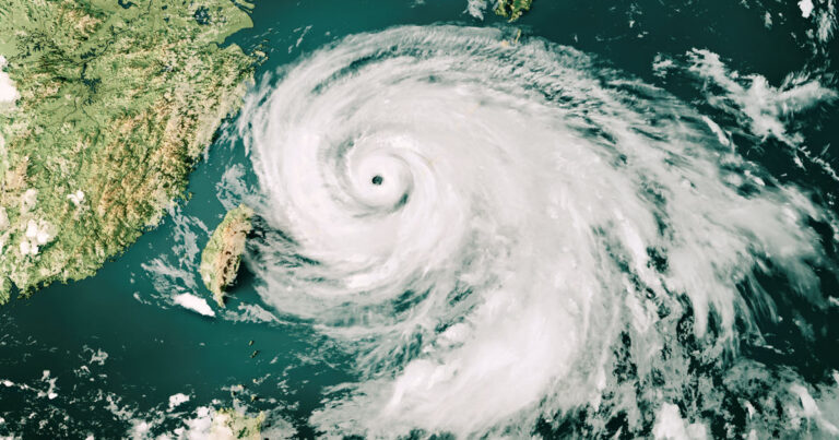 Ariel view of a hurricane