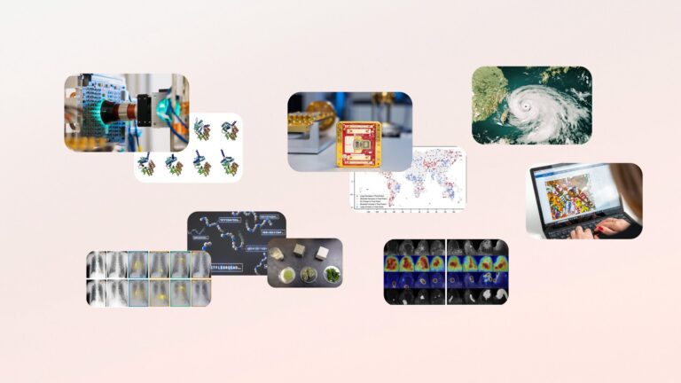 Collage showing images from 10 scientific breakthroughs from Microsoft researchers